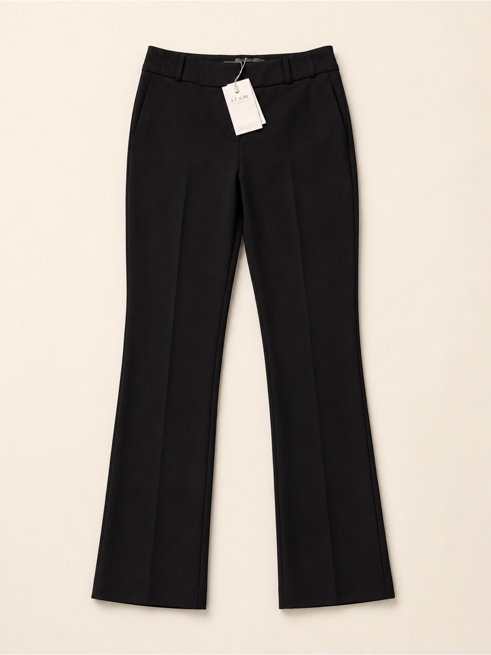 Tailored Black Boot-Cut Trousers